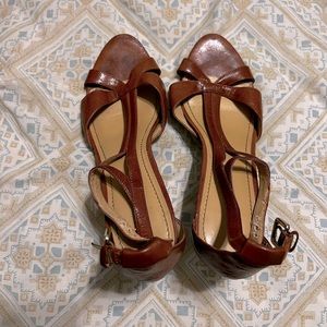 Nine West leather strap heels